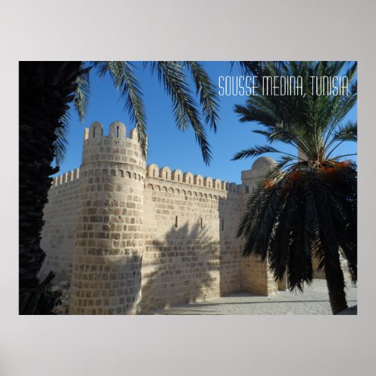 Oude Sousse stad Medina straatbeeld Tunesië Poster (Voorkant)