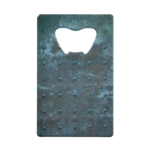 Oude Spaanse koperen beklede metalen deur Kredietkaart Flessenopener