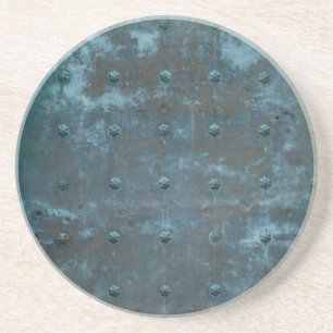 Oude Spaanse Transparante Koperdeur Zandsteen Onderzetter