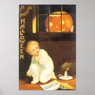 Oude spannende Halloween van Ellen Clapsaddle Poster