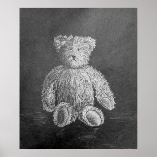 Oude Speelgoed originele pasteltekening Poster (Voorkant)