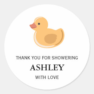 Oude Speelgoed Rubberen Eend Duckie Baby Shower Ronde Sticker