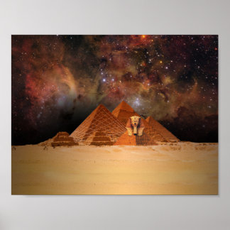 Oude Sphynx in de ruimte Poster