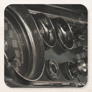 Oude Spierauto Chrysler Dashboard Papier Coaster Vierkante Kartonnen Onderzetter