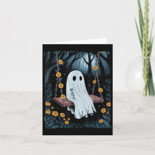 Oude spook dat 's nachts in het bos slingert, Hall Kaart