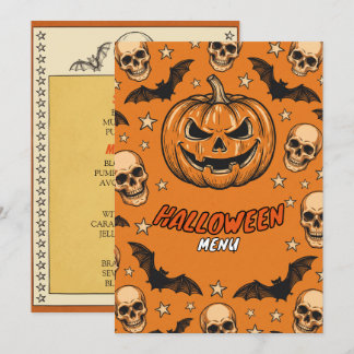 Oude Spookachtige Pompoen Halloween Feest Menu Kaa