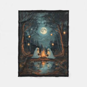 Oude spookboek lezen kamperen gotische Hallowee Fleece Deken