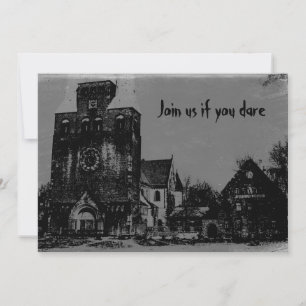 Oude Spooky Distress Haunted Halloween Church Kaart