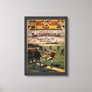 Oude Sport Baseball Drie Vrienden Tijdschrift Cove Canvas Afdruk