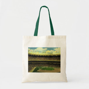 Oude sport baseballstadion met menigten tote bag