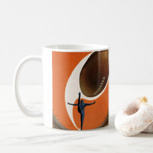 Oude sport, voetballer die de bal trapt koffiemok