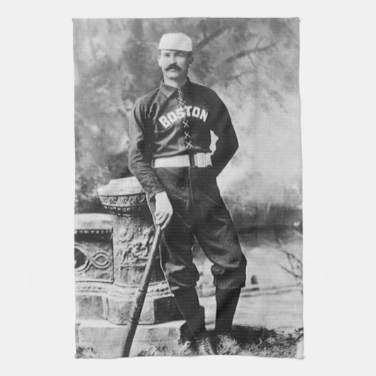 Oude sportfoto, Boston-honkbalspeler Theedoek (Verticaal)