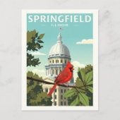 Oude Springfield Illinois Briefkaart (Voorkant)