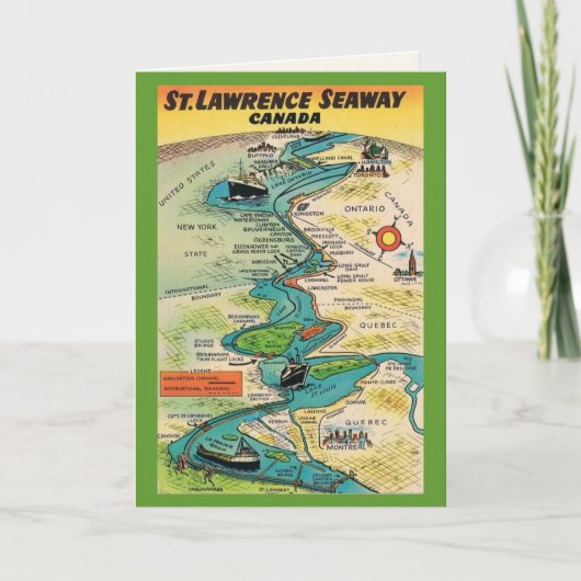 Oude St Lawrence Seaway Kaart (Voorkant)