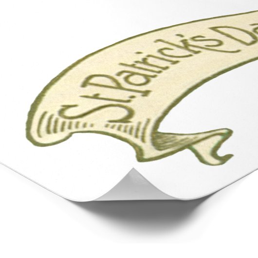 Oude St. Patrick's Day-groeten Gouden Banner Poster (Hoek)