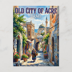 Oude Stad Acre Israël Briefkaart