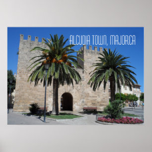 Oude stad Alcudia scène Majorca Mallorca Spanje Poster