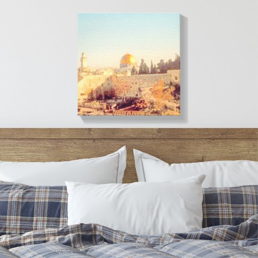 Oude stad Jerusalem Canvas Afdruk (Insitu (Slaapkamer))