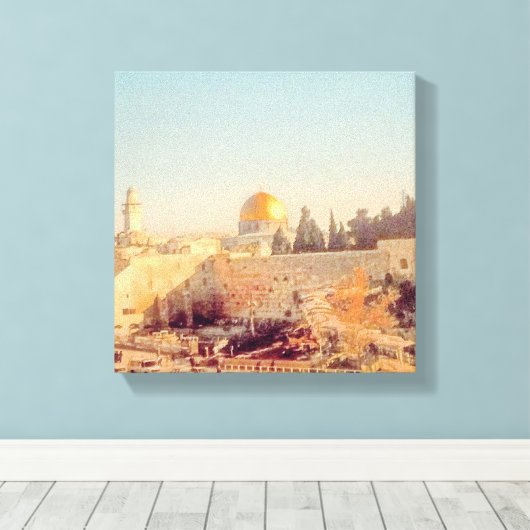 Oude stad Jerusalem Canvas Afdruk (Insitu (Houten vloer))