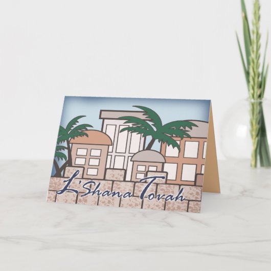 Oude Stad Jeruzalem Nieuwjaarskaart Feestdagen Kaart (Voorkant)