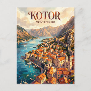 Oude Stad, Kotorbaai, Kotor Montenegro Briefkaart