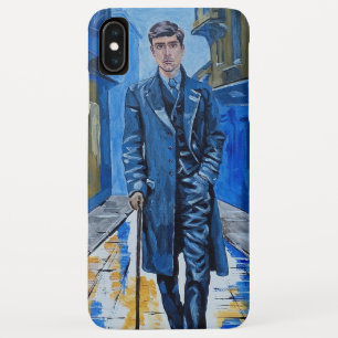 Oude stad, man, straat, wandelstok iPhone XS max hoesje