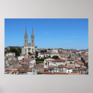 Oude stad Niort Skyline, Frankrijk Poster