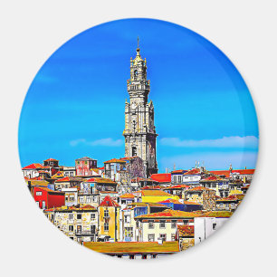 Oude stad Porto met tower Clerigos. Magneet