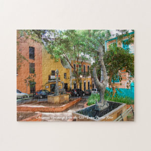 Oude Stad Puerto Rico. Kerstgroeten Legpuzzel
