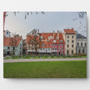 Oude stad Riga in het najaar Fotoplaat