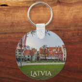 Oude stad Riga in het najaar Sleutelhanger (Achterkant)