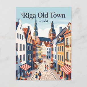 Oude Stad Riga Letland Briefkaart