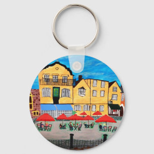 Oude stad sleutelhanger