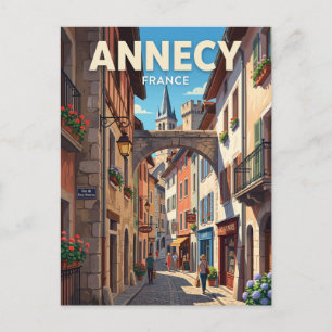 Oude Stad Steeg, Annecy Frankrijk Briefkaart