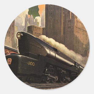 Oude stad, T1 Duplex-trein op spoorrails Ronde Sticker