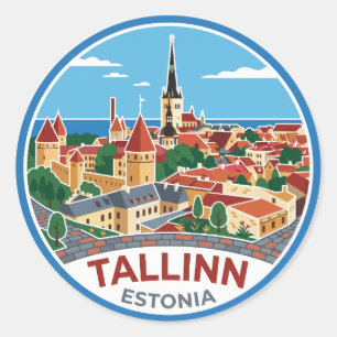 Oude Stad Tallinn Estland Ronde Sticker