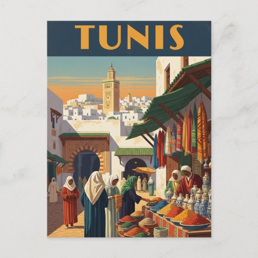 Oude stad Tunis Tunesië Reizen Briefkaart (Voorkant)