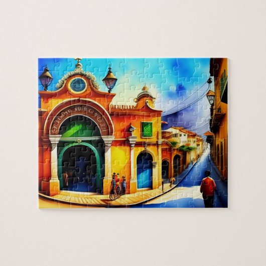 Oude Stad Vintage Legpuzzel (Horizontaal)