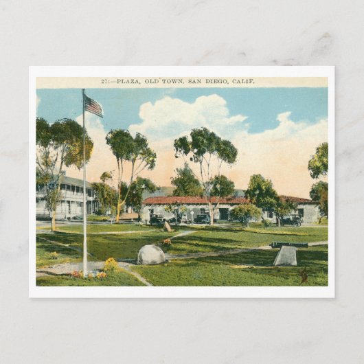 Oude stad, Vintage van San Diego Briefkaart (Voorkant)