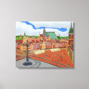 Oude Stad Warschau Canvasprint Canvas Afdruk