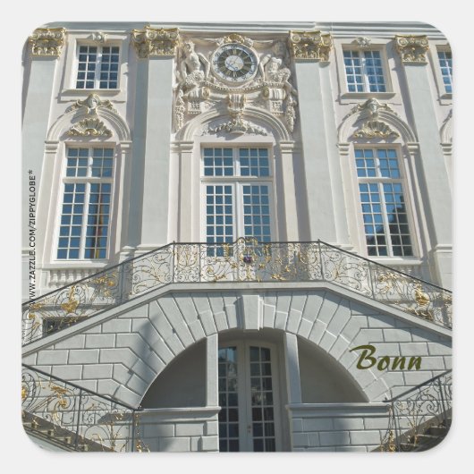 Oude Stadhuis in Bonn Vierkante Sticker (Voorkant)