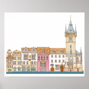 Oude stadhuis. Prague Czech Poster