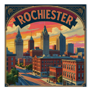 Oude stadslijn van Rochester New York USA Perfect Poster