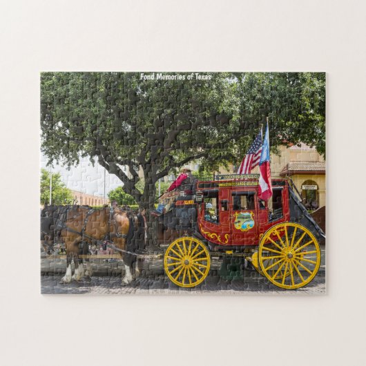 Oude Stagecoach Texas. Jigzaag Puzzle Legpuzzel (Horizontaal)