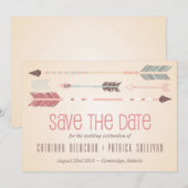 Oude stam-pijlen Save the Date-aankondiging Date (Voorkant / Achterkant)