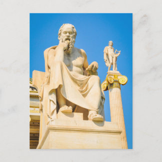 Oude standbeeld van de filosoof in Athene, Grieken Briefkaart