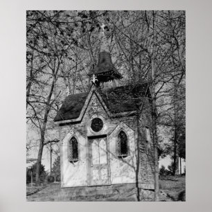 Oude stapelkapel poster
