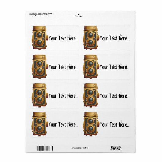 Oude Steampunk-camera Etiket (Full Sheet)