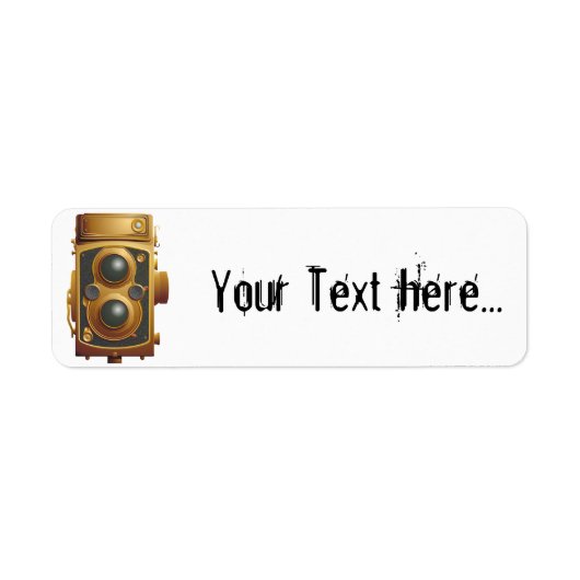 Oude Steampunk-camera Etiket (Voorkant)
