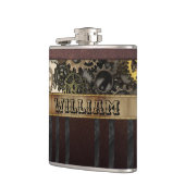 Oude Steampunk Tandwielen Metaal Leder Heupfles (Links)